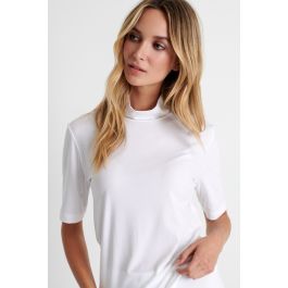 Short sleeve mock neck shirt SHAN