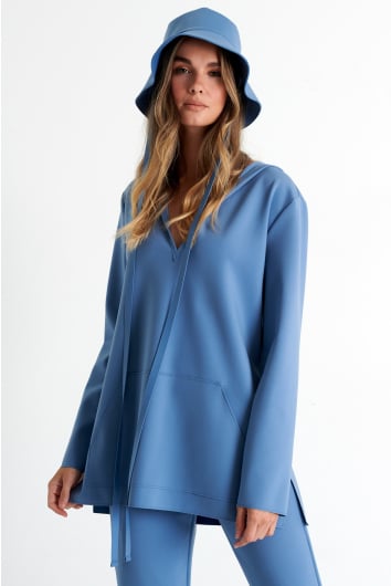 Hooded long sleeve top