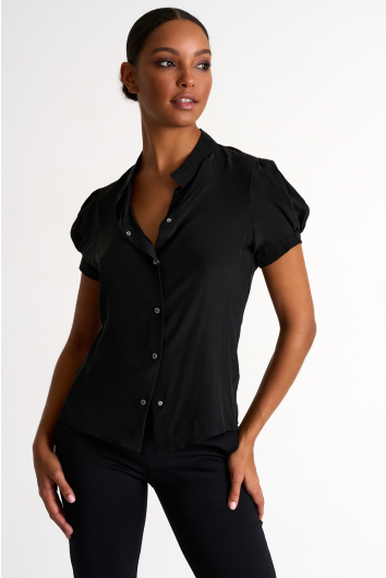 Silk short-sleeved blouse