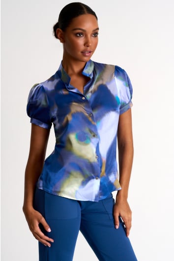 Silk short-sleeved blouse