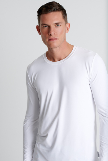 Microfiber long-sleeve crew neck 