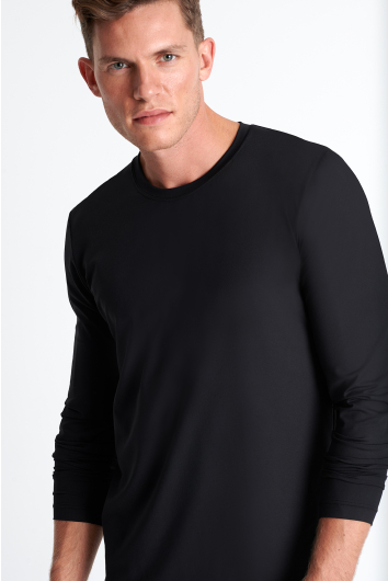 Microfiber long-sleeve crew neck 