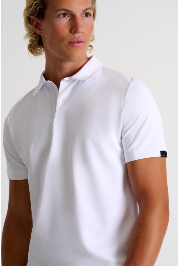 Textured jersey polo