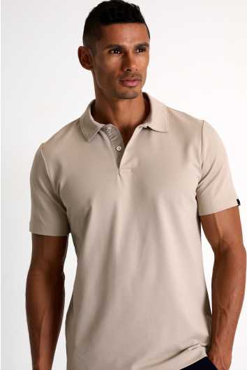 Textured jersey polo