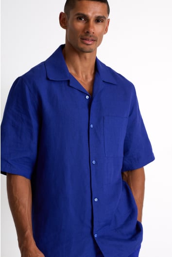 Short-sleeve linen shirt